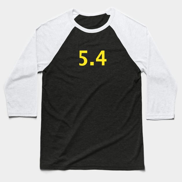 May 4th 5.4 Typography in Yellow Text Baseball T-Shirt by ellenhenryart